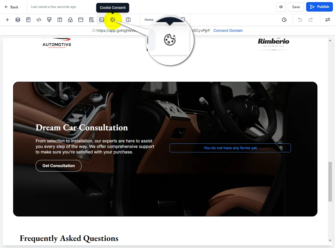 Cookie Consent Section in GoHighLevel Store Builder