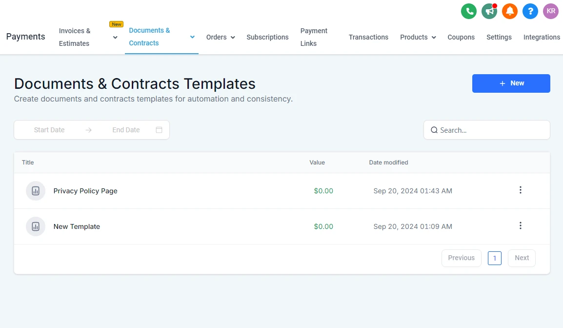 GoHighLevel Templates for documents